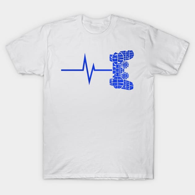 Heart beat gamer game over T-Shirt by Novelty-art